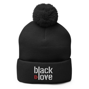 Black Love Pom-Pom Beanie | 