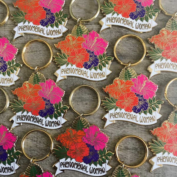 Phenomenal Woman Hibiscus Keychain | Keychain