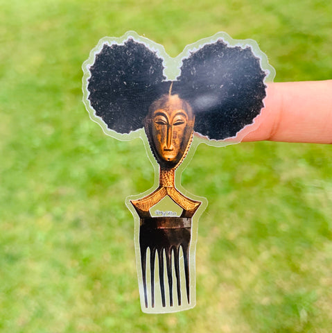 Afro pick mask sticker | Afropuff | sticker