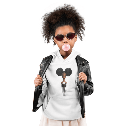 Afro Pick Mask Hoodie - Afro Puff (Youth) | 