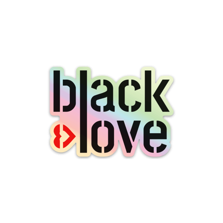 Black Love Holographic Sticker