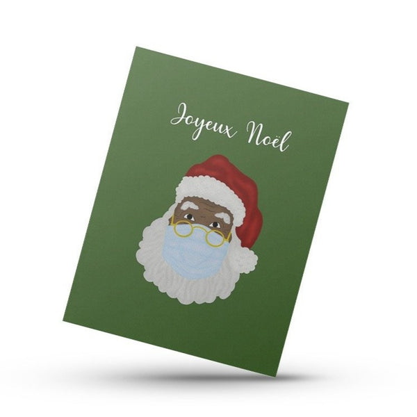 Black Santa "Mask-On" Greeting Card | Greeting Card