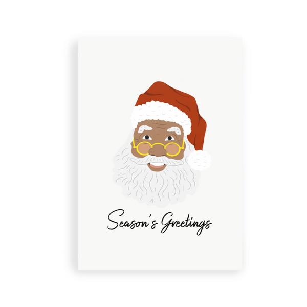 Black Santa "Season's greetings" greeting card | Greeting Card