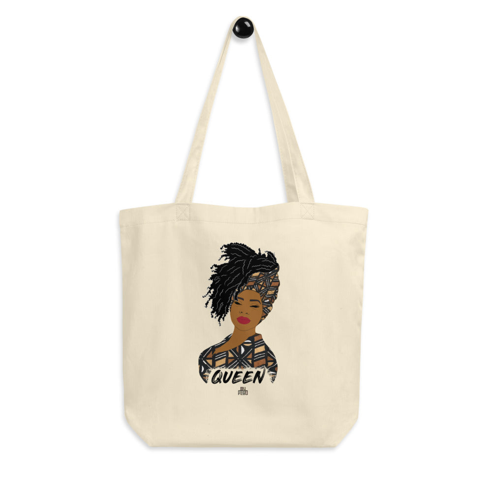 Queen woman tote bag - Bogolan | African Queen | Natural Hair | 