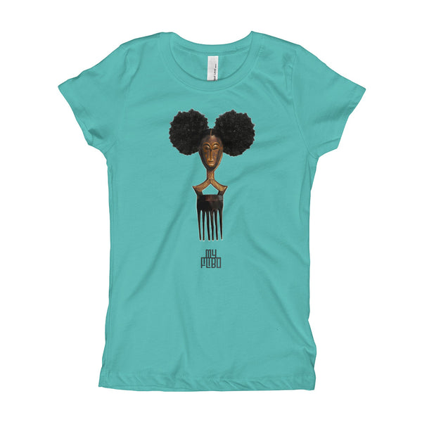 Afro Pick Mask T-shirt - Afro Puff (Girl) | 