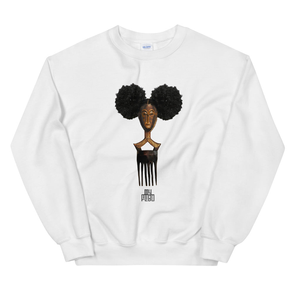Afro Pick Mask Sweatshirt - Afro Puff | 