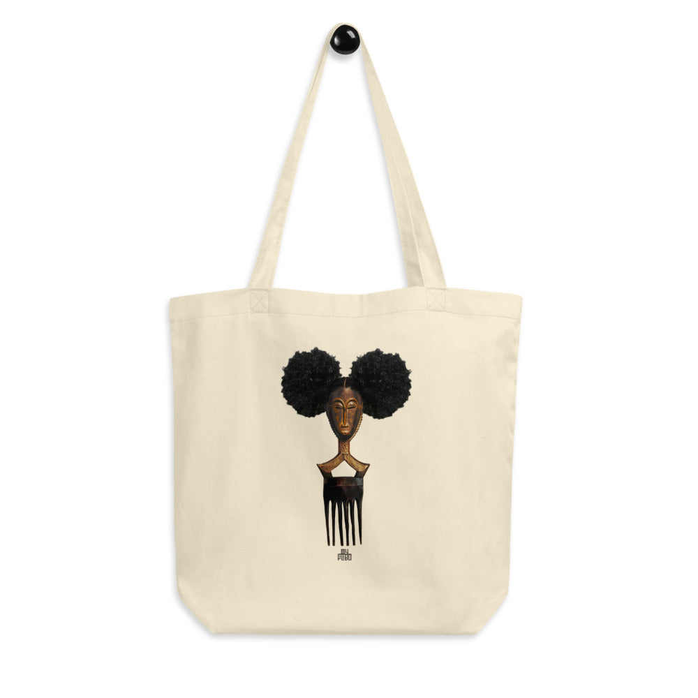 Afro Pick Mask Tote Bag | Afro Puff | 