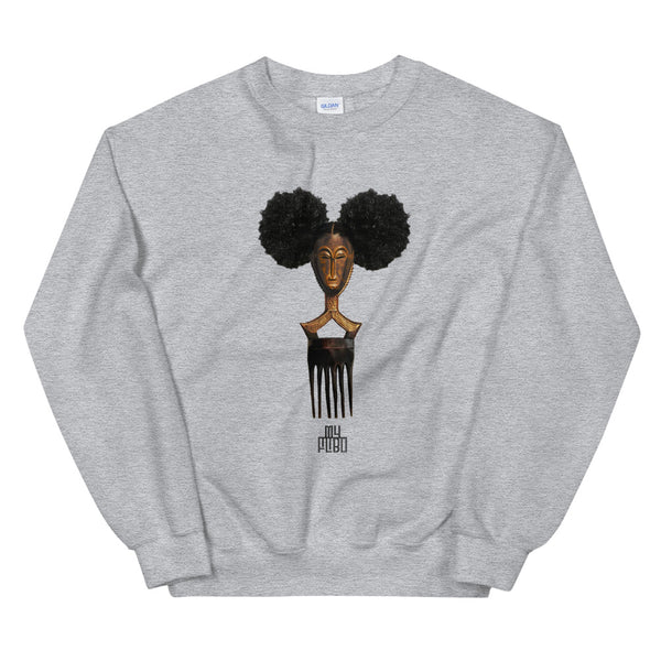 Afro Pick Mask Sweatshirt - Afro Puff | 